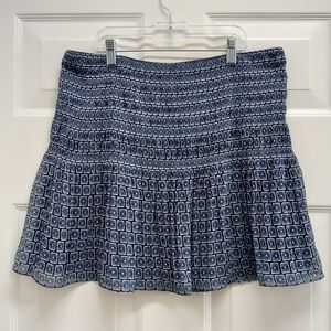 Diane Von Furstenberg Tayte Mini Skirt Blue Size 8 Pleats Quiet Luxury Resort
